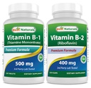 Thiamine Mononitrate 500 mg & 비타민 B2 (Riboflavin) 400mg로 제일 자연적인 비타민 B1