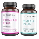 Dr. Brighten Prenatal Plus 및 Omega Plus 번들 임신 또는 간호 어머니, 비 GMO, 글루텐 없음, Soy