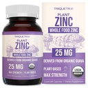유기 아연 25 mg | 전체 식품 아연 보충제 | 유기 과일, 원소 아연 - 물 추출, Vegan, GMO-Free - 필수 미네랄, 산화 방지제, 면역 지원, 피부 - 60 서빙