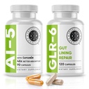 Intestinal 위도 AI-5 & GLR-6 소화 건강 보충교재 뭉치 w/Glutamine, 심황, Gut 건강 캡슐 보충교재를 위한 쿠르쿠민 & 지원 소화 건강, 비 GMO, 낙농장 자유로운 - 30 일 공급