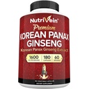 Nutrivein Korean Red Panax Ginseng 1600mg - 추가 강도 공식 - 180 캡슐 - 부스트 에너지, 정신 초점 & 면역 건강 자연적으로