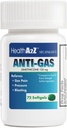 HealthA2Z® 가스 구호 Simethicone | 125mg | Stomach Discomfort and Gas에서 구호 | Anti Flatulence | 가스를 신속하고 구호(72개)