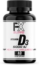 FXSUPPS 비타민 D3 5000 IU (1 팩, 60 쉽게 삼키기 소프트 젤) | 남자와 여자를위한 건강과 웰빙 다이어트 보충 | 뼈, 심장 건강, 면역 체계, 덩어리 기능에 대 한 최고의