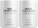 Codeage 다 교원질 단백질 캡슐 5 유형, Ashwagandha Withania Somnifera & 유기 Amla Berry + SBO Probiotic 혼합 50 억 CFU 번들, Lactobacillus Plantarum, Bacillus Subtilis, Non-GMO