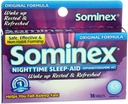 Diphenhydramine HCl 25 mg, Original Formula, 16 Tablets, (Pack of 1)와 Sominex 야간 수면 보조