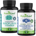 ForestLeaf Riboflavin & 마그네슘 편두통 보충교재 - 두통 기복을 위한 Riboflavin 400mg - 두통을 위한 B2 비타민 400mg를 가진 궁극적인 마그네슘 뭉치 Migraine 기복 캡슐