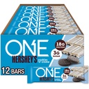 원 Protein Bars, Hershey의 쿠키 'n' Creme, 18g Protein 및 3g Sugar, Pantry Staples, 2.12 oz (12 개)로 글루텐 무료