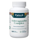 남성 & 여성을위한 패턴 웰 ashwagandha Complex - KSM-66 & 블랙 페퍼 추출물 - 전체 바디 & 하트 건강 - 스트레스 및 무드 지원 - 비 GMO - 60 Vegan 캡슐