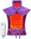 CooCo Back Heating Pads for Women Grandma, FSA Eligible HeatPad for Back Pain Relief, 6 열 레벨의 귀여운 열 패드, 엄마의 크리스마스 선물 그녀의 할머니, ETL 인증, 보라색