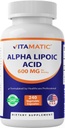 비공식 알파 Lipoic 산 (ALA) 600mg 서빙 - 240 야채 캡슐 - 120 서빙 - Non-GMO & 글루텐 무료