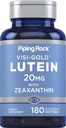 Piping Rock Lutein 및 Zeaxanthin 보충 | 20mg | 180 Softgel | Marigold Extract | 비 GMO, 글루텐 프리