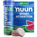 Nuun 스포츠 마그네슘, 칼슘, 칼륨, 염화물 및 나트륨, 글루텐 무료 및 채식, 수박, 4 팩 (40 인분 총)와 전자 정제