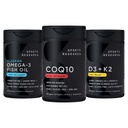스포츠 연구 1250 mg 오메가 3 단 하나 근원 야생 알래스카 Pollock, CoQ10 (200mg) 강화된 w/Coconut MCT에서 Burpless 물고기 기름 100mcg Mk7 비타민 K를 가진 더 나은 흡수 그리고 5000iu 비타민 D를 위한 기름