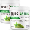 (2 팩) Testo Greens Powder - Testo Greens, TestoGreens Powder, TestoGreens, TestoGreens Advanced Formula, Testo Greens All Natural Formula, TestoGreens Powder 리뷰, 2 개월 동안 60 서빙