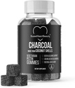 활성화 된 Charcoal Gummies - Detox 지원, Stomach Bloat 및 구강 건강을위한 자연 코코넛 쉘 숯 거미 보충제 - 글루텐 무료, Vegan & Pectin 기반 - Acai 맛, 60 카운트