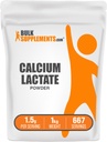BulkSupplements.com 칼슘 Lactate 분말 - 칼슘 보충 분말, 음식 급료 - 순수한 & 글루텐, 봉사 당 1.5g, 1kg (2.2 lbs) (1의 포장)