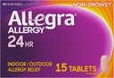 Allegra 성인 24HR 비 Drowsy 항히스타민, 15의 정제, 빠른 행동 알레르기 증상 완화, 180 mg