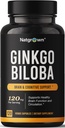 Natgrown Ginkgo Biloba 120mg - 추가 강도 Ginkgo Biloba 추출물 캡슐 - 120 개