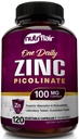 NutriFlair 아연 Picolinate 100mg, 120 캡슐 - Vegan, Non-GMO, 미국에서 만든, 제 3 부 실험실 테스트