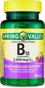 조기 비타민 B12 빠른 용해 정제 다이어트 보충교재, 2,500 Mcg, 체리 맛, 일 당 1 정제 60 조사