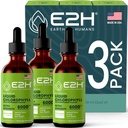 E2H Chlorophyll 액체 드롭 - 천연 에너지 부스터, 면역 시스템 지원 및 내부 탈취제 - Peppermint 맛 - (3 병)