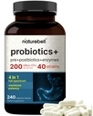 Probiotic 200 억 CFU - 40 균류 당 균류 | 240 Veggie 캡슐과 소화 건강을위한 프로바이오틱스 – Gut Health & Bloating Support | 여성 및 남성을위한 일일 프로바이오틱스