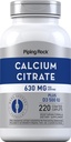 핑 락 칼슘 시트레이트 비타민 D3 | 630 mg | 220 캡슐 | 여성과 남성용 보충 | Vegetarian, Non-GMO, 글루텐 프리