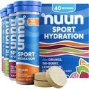 Nuun 스포츠 마그네슘, 칼슘, 칼륨, 염화물 및 나트륨, 글루텐 무료 및 채식, 혼합 된 맛, 4 팩 (40 인분 총)