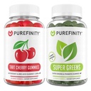 PUREFINITY Tart Cherry 및 Super Greens Gummies 번들 (매일 그린과 함께 사용)
