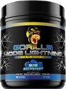Gorilla 모드 번개 사전 운동 - 극한 에너지 · 레이저 초점 · 강력한 펌프 · 피크 성능 - 550mg 카페인, 13500mg L-Tyrosine, 알파 GPC - 808g (블루 라즈베리)