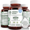 자연적인 Nutra OptiMSM, Sulfur를 가진 MSM 보충교재는, 더 얇은 머리, 증가 합동 융통성 및 뼈 건강을, 연골 건강, 도움은 유동성 균형, 1000 mg, (120) Vegan 정제를 지원합니다
