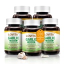 Lovita 무취 마늘 캡슐, 5000mg 신선한 마늘 동등한, 1.25% Allicin 추출물, 지원 심장, 혈압, 콜레스테롤 & 면역 체계, 비 GMO, 글루텐 자유로운, 300 Vegan 캡슐