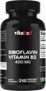 비타민 B2 (Riboflavin) 400 mg 240 채식 캡슐 - 셀룰러 에너지 및 적혈구 생산 지원