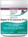 Ionic Fizz Super D-K 칼슘 Plus by Pure Essence - 추가 마그네슘, 비타민 D3, 강한 뼈와 스트레스 지원을위한 비타민 K2 - 혼합 Berry - 14.82oz