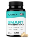 Nootrix Smart Mushrooms Complex 보충교재 | 지원 기억, 정신 초점, 인지 건강 & 에너지 | 27,000mg 유기 버섯 | 사자 Mane, Reishi, Cordyceps, Chaga & 터키 꼬리 | 120 캡슐