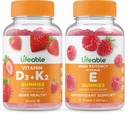Lifeable 비타민 D3 + 비타민 K2 + 비타민 E, Gummies 번들 - 훌륭한 맛, 비타민 보충, 글루텐 무료, GMO 무료, Chewable Gummy