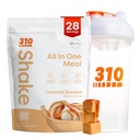 310 영양 올인원 식사 교체 쉐이크 파우더 w / 쉐이커 컵 스타터 키트 - 고단백 섬유 리치 Vegan Superfood Blend - Sugar-Free, Keto & Paleo Friendly, Low Carb - Caramel Sundae 28 srv