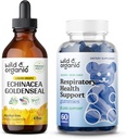 야생 & 유기 Echinacea 황금 Tincture 4 fl oz & Lung Detox Gummies