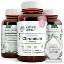 ChromeMate를 가진 자연적인 Nutra GTF Chromium Polynicotinate는, 몸 대사를 지원하고, 몸 건강을 승진시킵니다, 심장 혈관 건강 200 mcg, 60 Vegan 정제