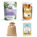 FERMENTAHOLICS USDA 유기 건조 Elderberry Syrup 만들기 키트 | 쉽게 자신의 Elderberry Syrup 또는 차를 만들! | 모든 자연 | Elderberry + Syrup Spice Blend + 꿀 + 치즈 천 | 시럽