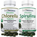 BioOptimal Chlorella Spirulina - 번들 - 유기 Chorella 정제 & 유기 Spirulina 정제, 120 각, 프리미엄 품질 4 유기 인증