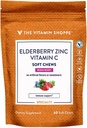 Elderberry, 아연 및 비타민 C 소프트 체스 - 면역 지원 - 혼합 Berry (60 소프트 체스)