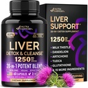 Liver Cleanse Detox & Repair - 밀크 이틀 | 다델리온 | Artichoke | TUDCA | Glutathione & NAC - 효과적인 Liver 건강 보충 | 80 % Silymarin - 실험실 테스트, 비건 - 미국 60 캡슐