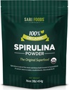 유기 Spirulina 분말 (16 Ounce): 자연적으로 Vegan, 공급 Folate, 비타민 B12, 철, 오메가 지방산, GLA, 베타 Carotene, 클로로필, 아미노산
