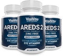 AREDS 2 아연 무료 흰색 눈 비타민 - Zeaxanthin Plus Lutein Macular Eye Vitamins - Soy-Free - 아연 및 구리 무료 Macular Health Formula - 3 팩