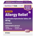 HealthCareAisle 알레르기 완화 - Fexofenadine 염산염 정제 USP, 180 mg, 90의 정제, 알레르기 약물, 비 Drowsy 24 시간 완화