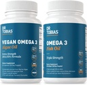 박사 Tobias Vegan 오메가 3 조류 기름과 오메가 3 물고기 기름, 포괄적인 지방산 지원을 위한 2개의 선택권, 비 GMO
