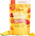 Vegums 물고기 무료 오메가 - 3 Gummies - 60 오렌지 - 화려한 조류 기반 오메가 - 3 (DHA) & 비타민 E 보충 어린이 및 성인 - 채식주의 친화적 인