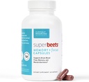 HumanN SuperBeets Memory & Focus Brain Supplement Capsules – Mental Alertness – 임상적으로 Studied Nootropics, Resveratrol Plus Beet Root Powder, Sugar-Free, 60 카운트