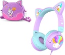 iClever 유선 아이 헤드폰 고양이 귀 Meow Lollipop & 헤드폰 케이스 뭉치